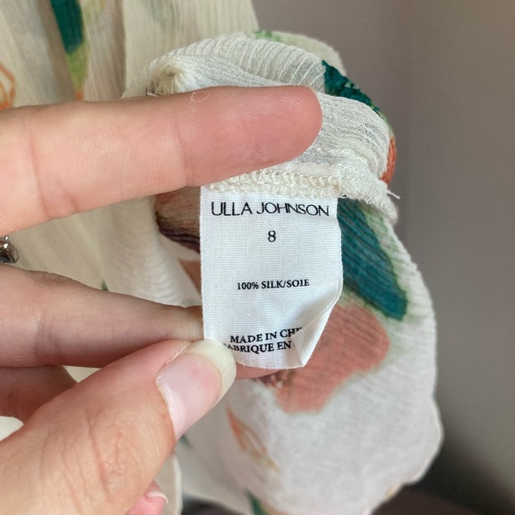 Ulla Johnson Marilyn Ruffle Sleeve Silk Chiffon Blouse 8 - Picture 5 of 9